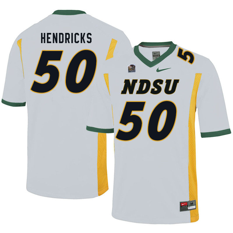 Men #50 Dylan Hendricks North Dakota State Bison College Football Jerseys Sale-White - Click Image to Close
